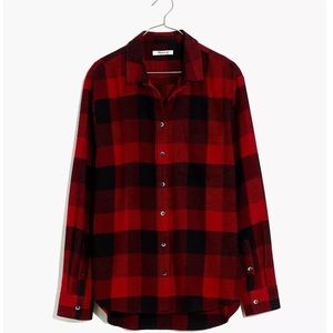 Madewell oversized buffalo checkered button down flannel size M